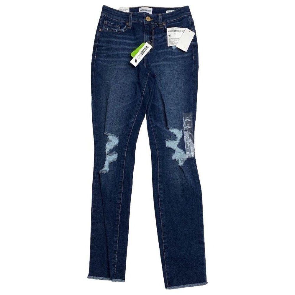 William Rast Sculpting Skinny Ankle Jeans Women's 25‎ Ripped Distressed Stretch